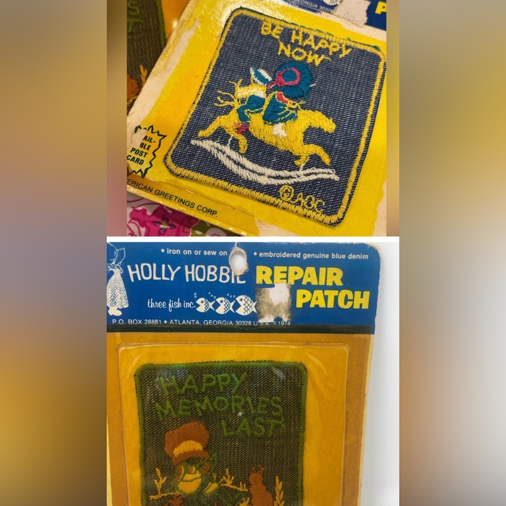 Vintage 70s Holly Hobbie denim patches